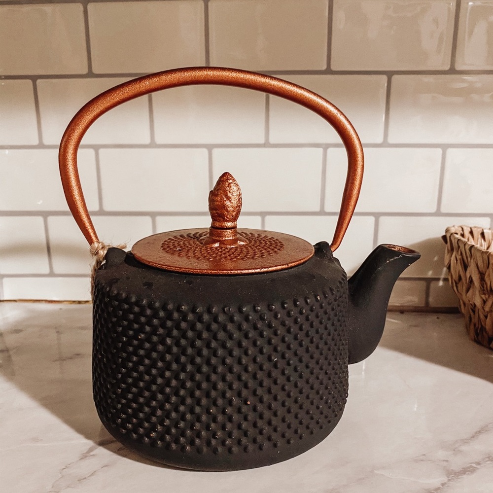 Cast iron tea pot.